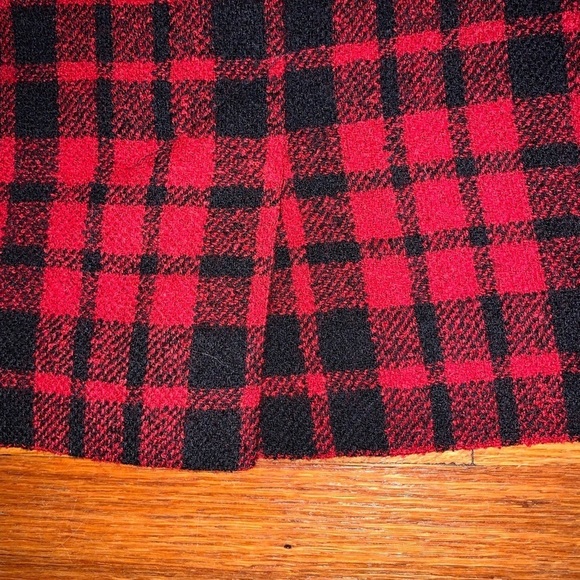 Jaegar Great Britain vintage wool pencil skirt red plaid holiday lined split - Picture 4 of 10
